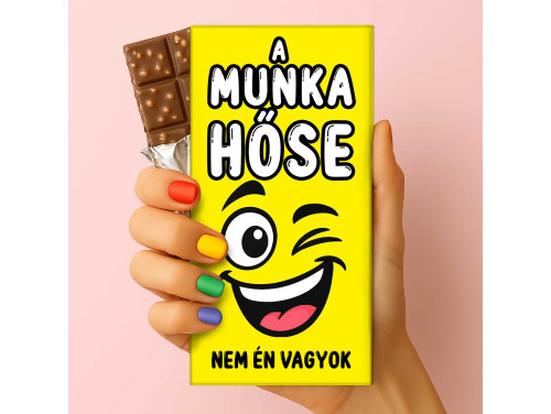 Csoda Csoki - Feliratos Csokoládé - A munka hőse nem én vagyok - Vicces Csoki Ajándék - Rizses Csokoládé 75 g